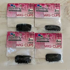 Large Black Wig Clip 4 Pack (8 Pieces)